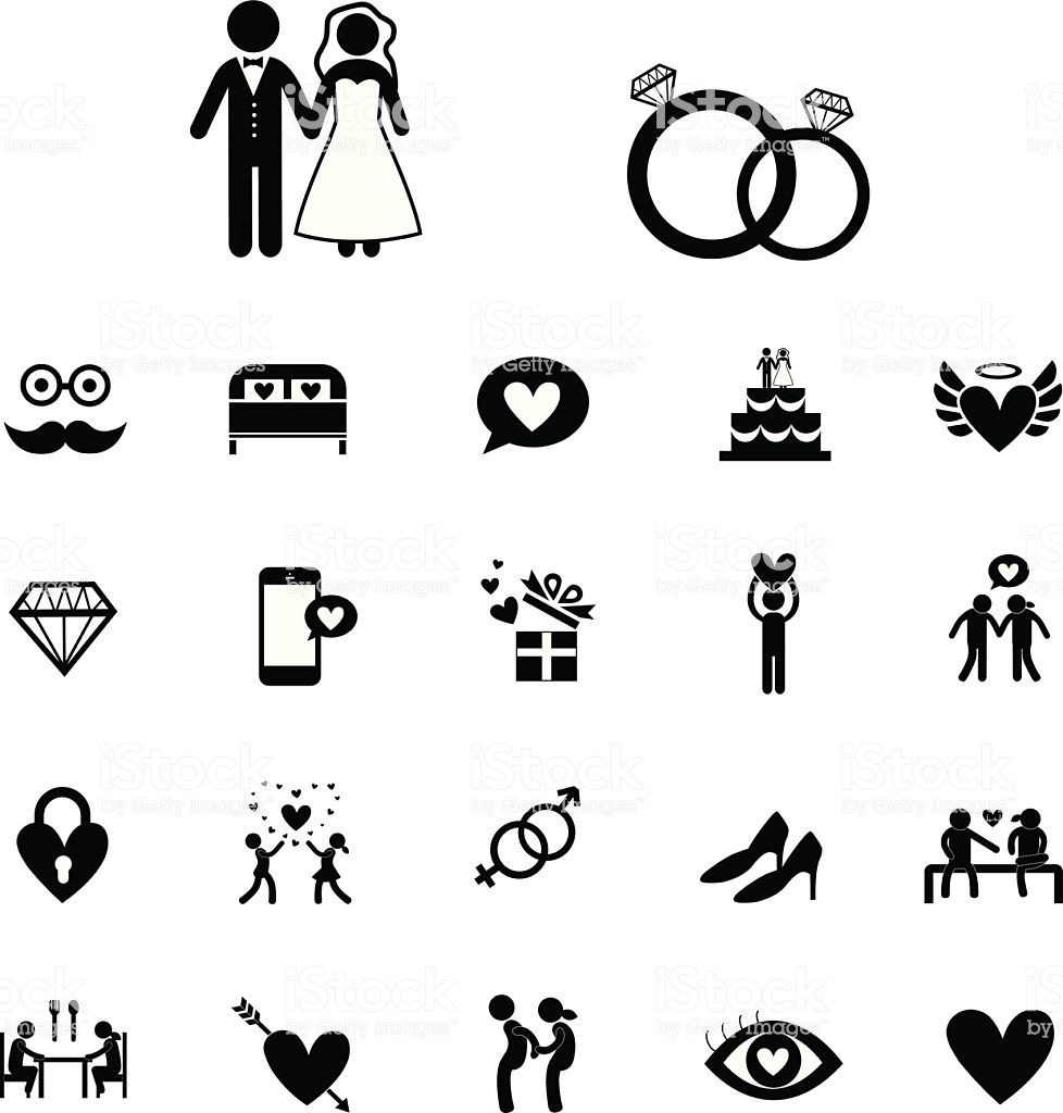 Symbole Hochzeit
 Hochzeit Symbole Set Stock Vektor Art und mehr Bilder von