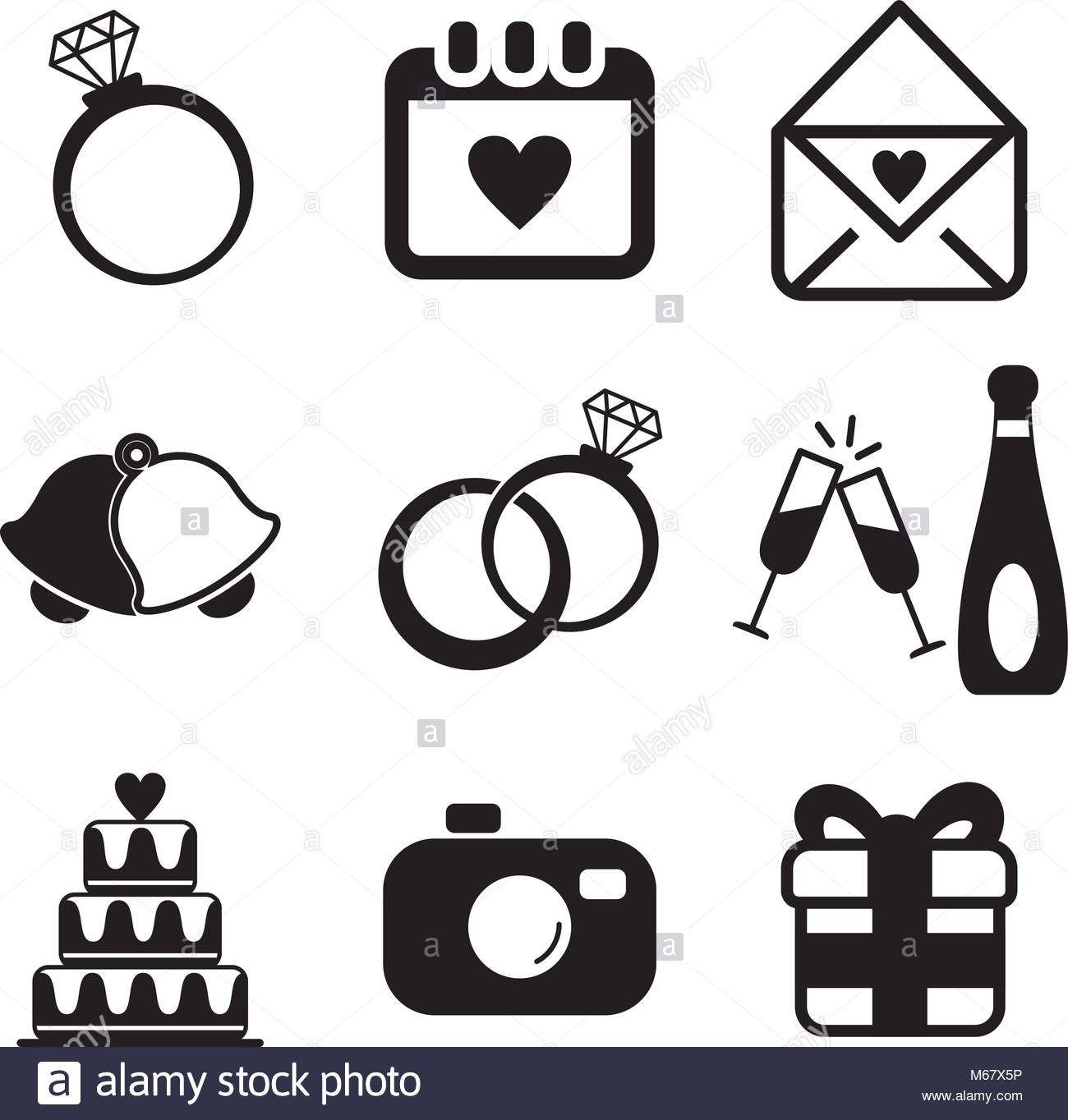 Symbole Hochzeit
 Hochzeit Symbole Vektor Abbildung Bild Alamy