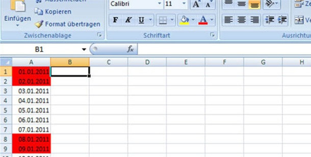 Tabellen Programm
 fice Excel Wochenenden farblich kennzeichnen