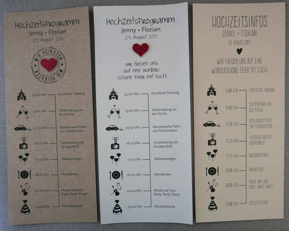 Tagesablauf Hochzeit Vorlage
 Individuelles Hochzeitsprogramm Tagesablauf mit Zeitplan