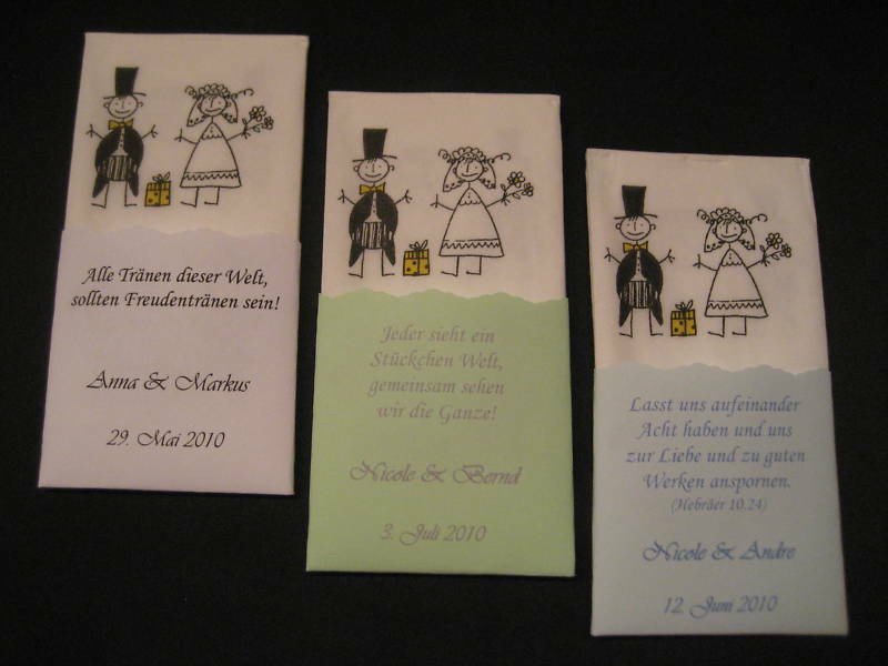 Taschentücher Hochzeit
 Gastgeschenke 50 Taschentücher Hochzeit Freudentränen