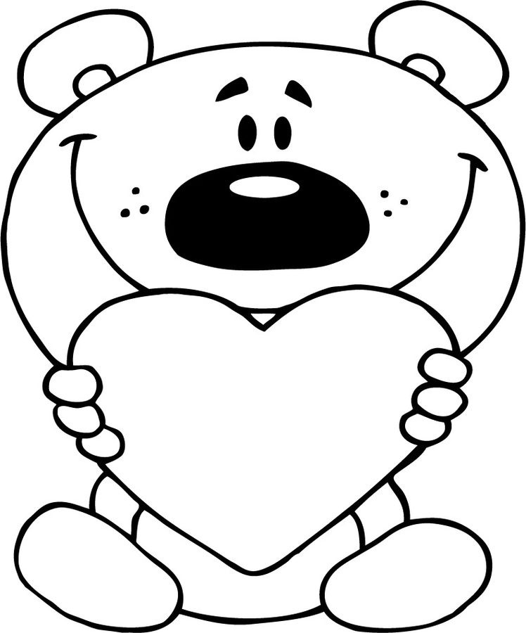 Teddybär Mit Herz I Love You Ausmalbilder
 Dibujos para colorear Osito de peluche imprimible gratis