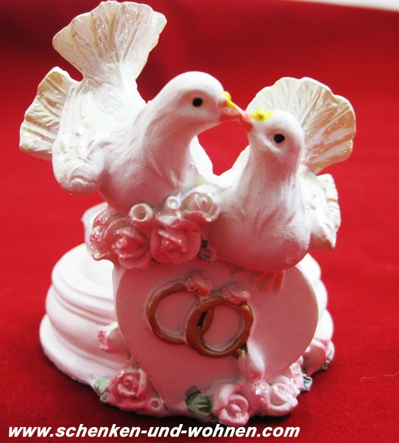 Teelichthalter Hochzeit
 Teelichthalter Hochzeit mit Taubenpärchen Weiß incl