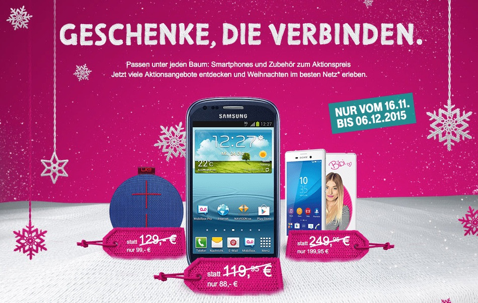 Telekom Aufmerksamkeit Geschenke
 Telekom Aktion „Geschenke verbinden“ Rabatt auf