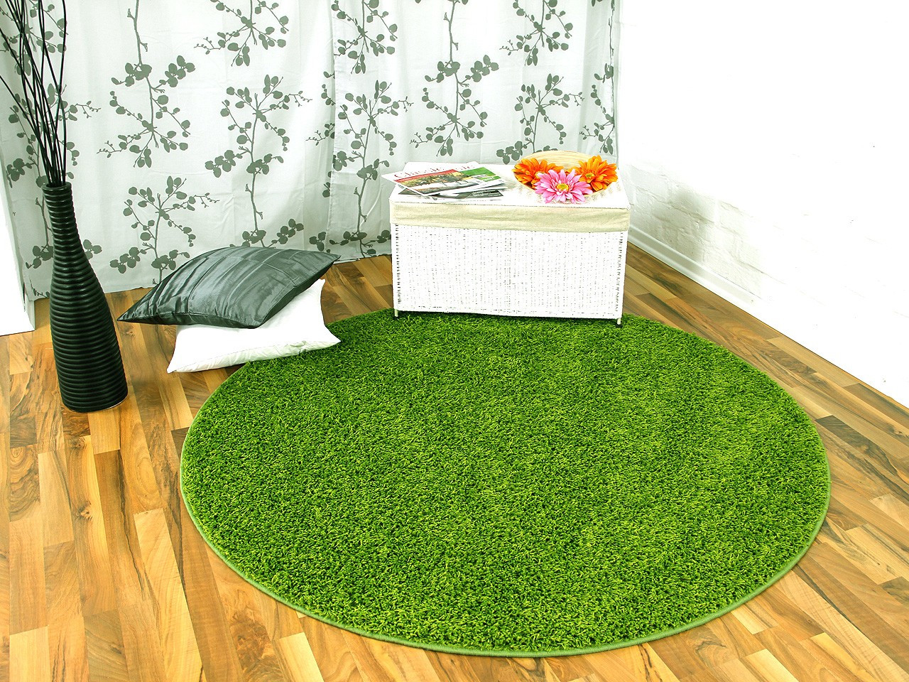 Teppich Grün
 Hochflor Langflor Teppich Shaggy Nova Grün Rund