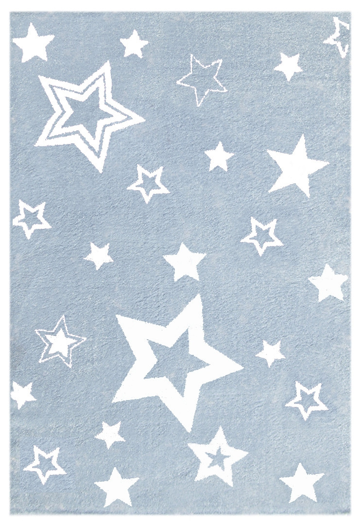 Teppich Mit Sternen
 Teppich mit Sternen hellblau weiss HoneyHome