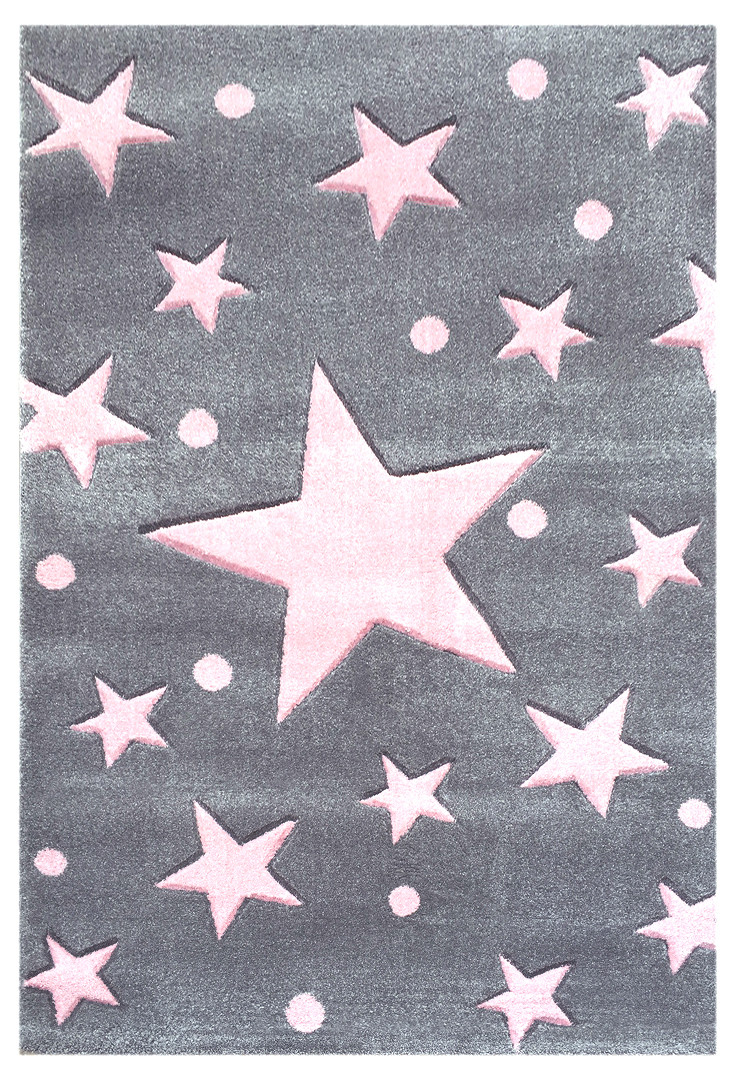 Teppich Mit Sternen Grau
 Teppich Sternen Punkten grau rosa HoneyHome