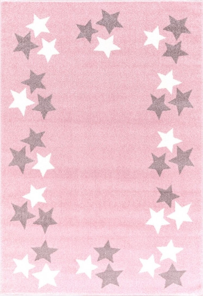 Teppich Mit Sternen Grau
 Teppich mit Sternen Bordüre rosa weiss grau HoneyHome