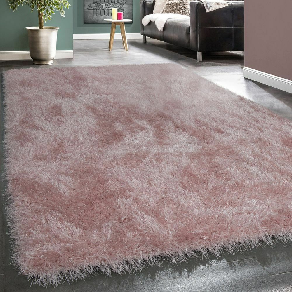 Teppich Rosa
 Moderner Wohnzimmer Shaggy Hochflor Teppich Soft Garn In