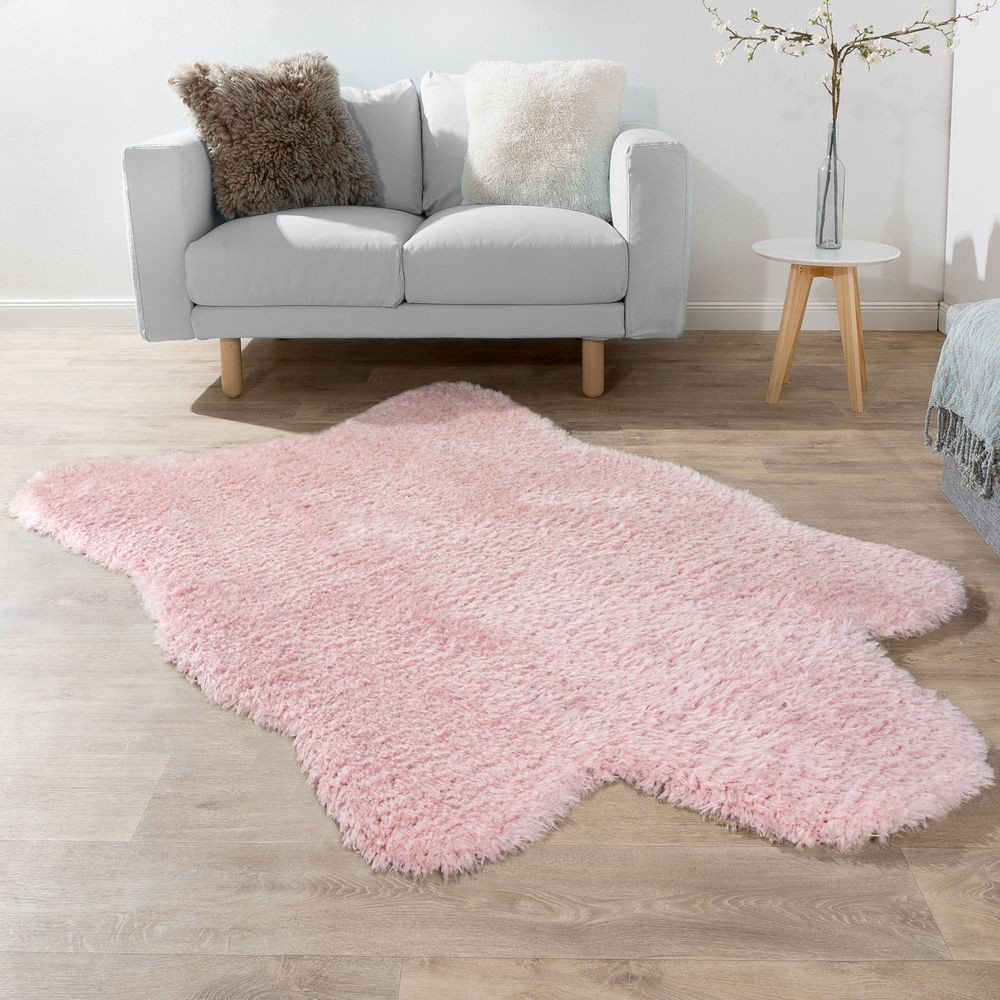 Teppich Rosa
 Fellteppich XXL Kunstfell Teppich Rosa Felle