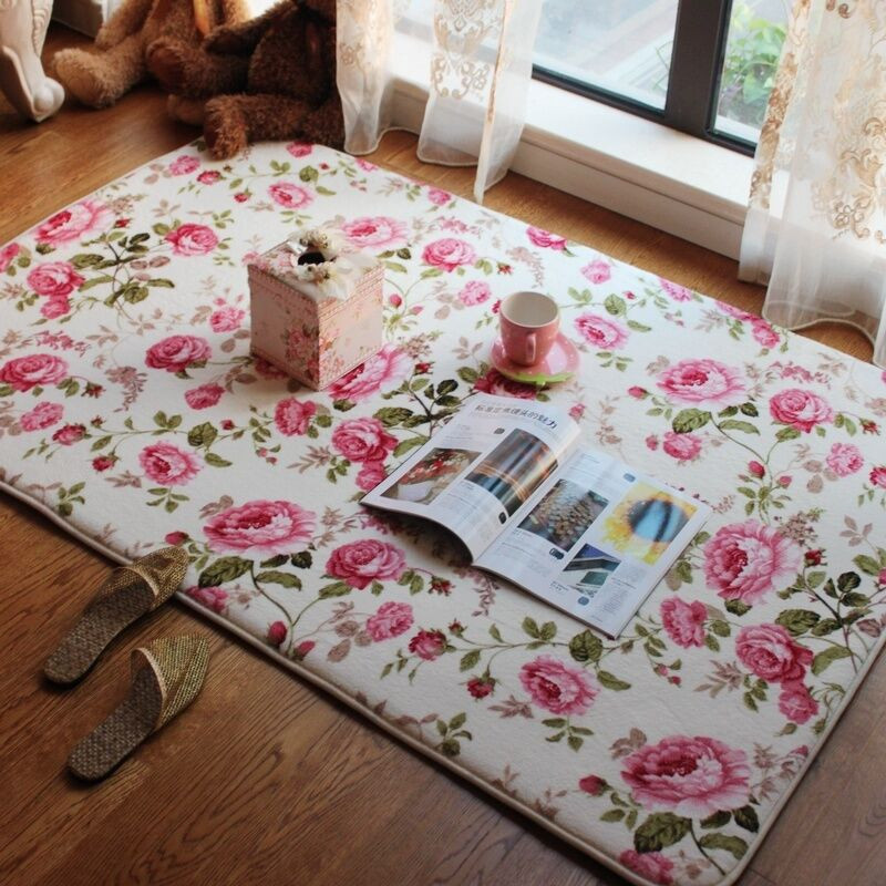 Teppich Rosen
 Romantic American Country Style Floral Room Floor Mats