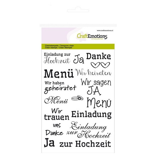 Texte Hochzeit
 CraftEmotions Clear Stamp Hochzeit little eyelet