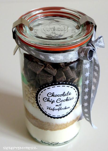 Thermomix Geschenke Im Glas
 Rezepte mit Herz ♥ Backmischung im Glas Chocolate Chip