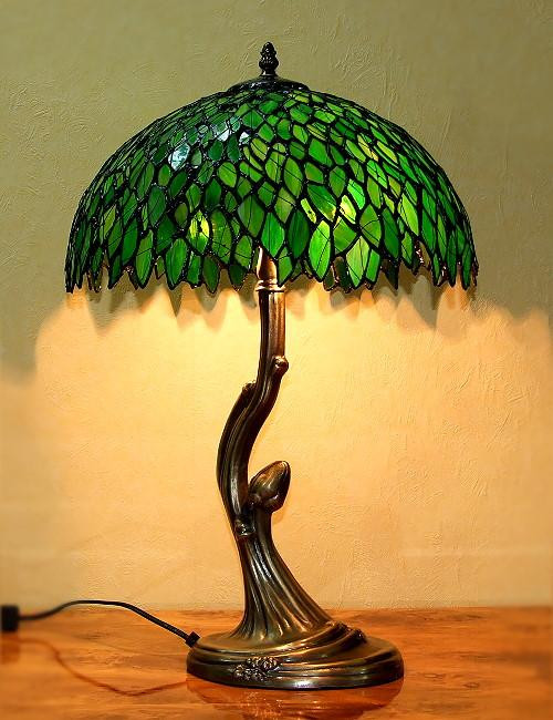 Tiffany Lampe
 Tiffany lampe DP34 Grøn Palme h 59cm Se Tiffany lamper