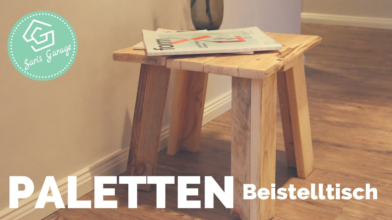 Tisch Aus Paletten Bauen
 Beistelltisch aus Paletten selber bauen