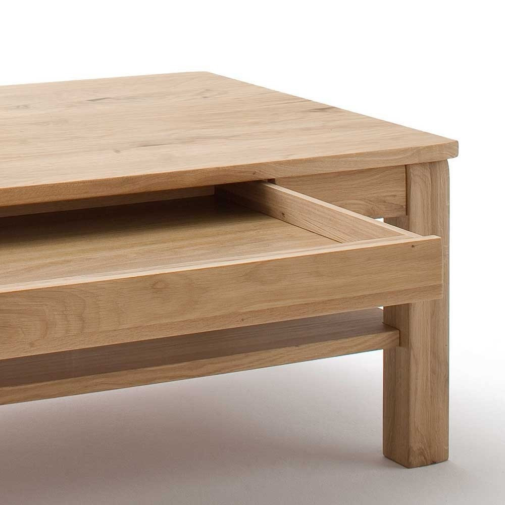 Tisch Mit Schublade
 Holz Wohnzimmer Tisch mit Schublade Eiche Bianco geölt