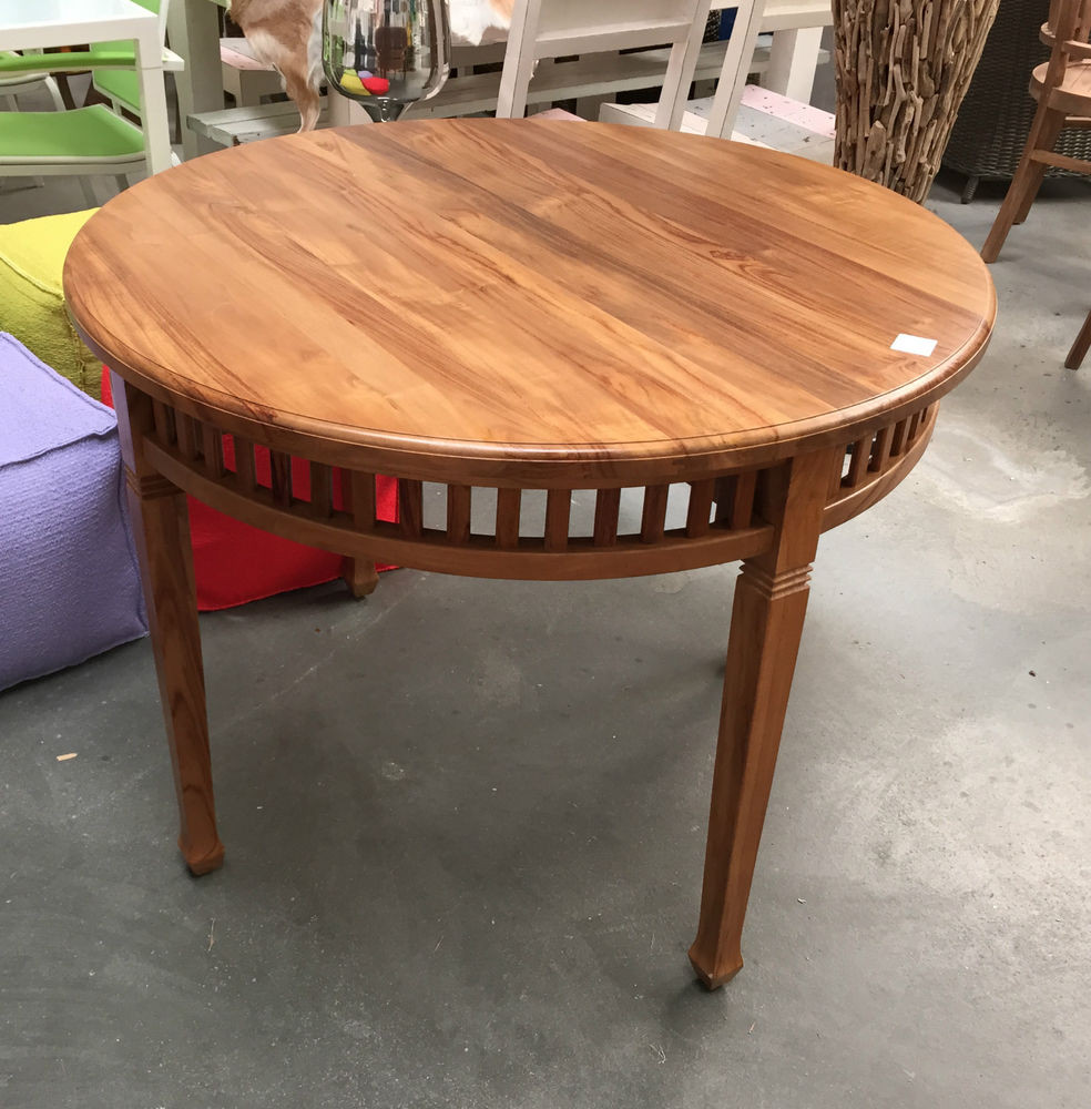 Tisch Rund
 Teak Tisch Esstisch Rund Landhausstil Kolonialstil