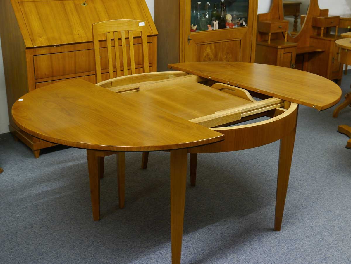 Tisch Rund Ausziehbar
 Esstisch Tisch rund Biedermeier Stil Kirschbaum furniert