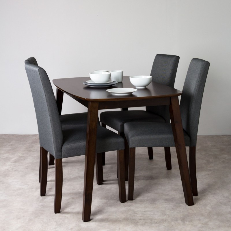Tisch Und Stühle
 Essgruppe Vadic Tisch und 4 Stühle dunkelbraun grau