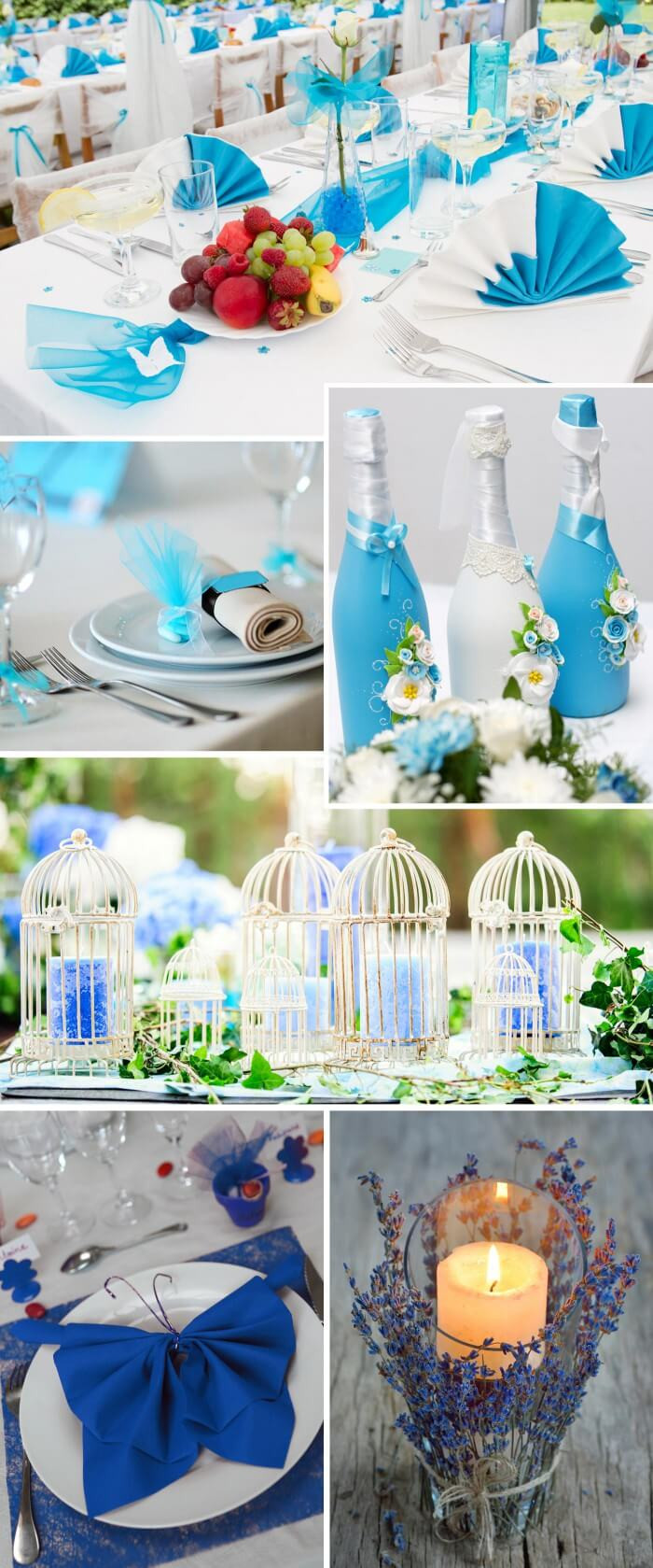Tischdeko Hochzeit Blau
 Tischdeko in Türkis & Blau
