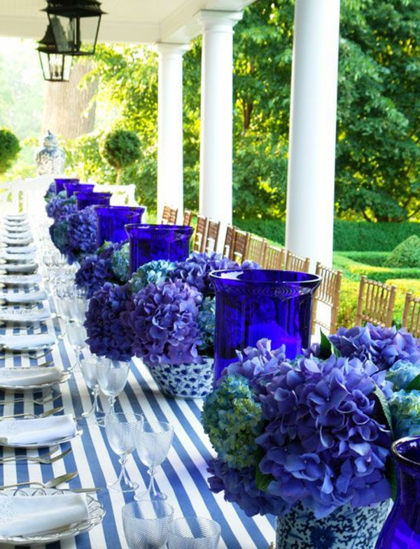 Tischdeko Hochzeit Blau
 Tischdeko in Blau faszinierende Ideen