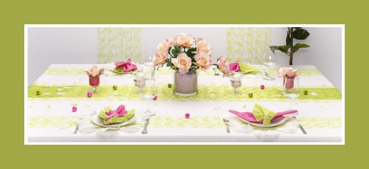 Tischdeko Hochzeit Grün
 Zweifarbige Servietten – Servietten – Hochzeit Geburtstag