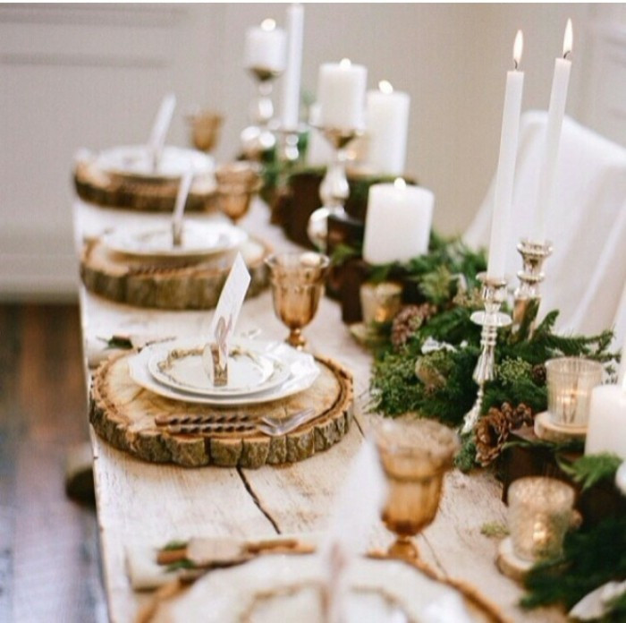 Tischdeko Hochzeit Holz
 Tischdeko mit Holz gemütliche Atmosphäre zum Feiern
