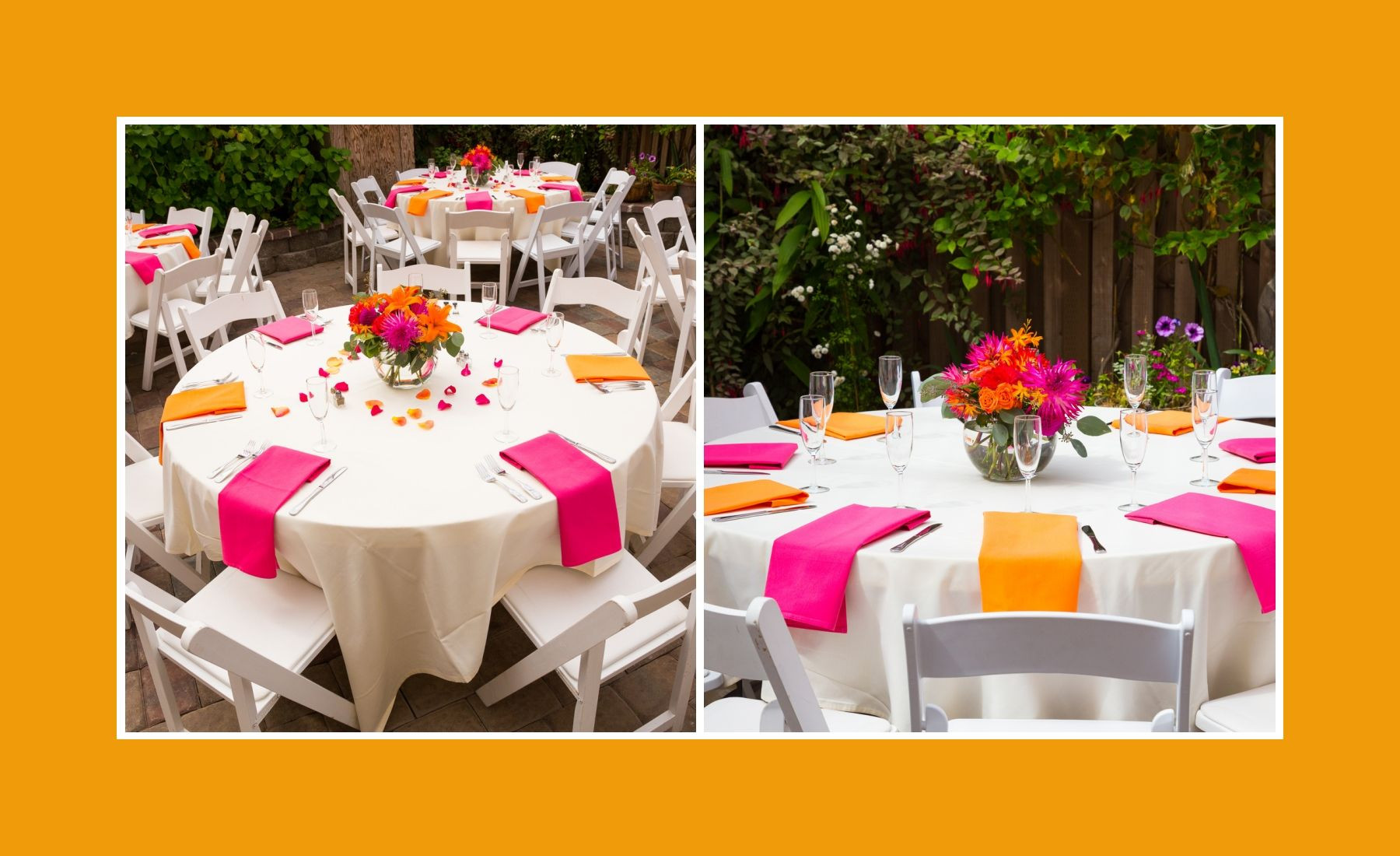 Tischdeko Runder Tisch Hochzeit
 Tischdeko runder Tisch Pink Orange