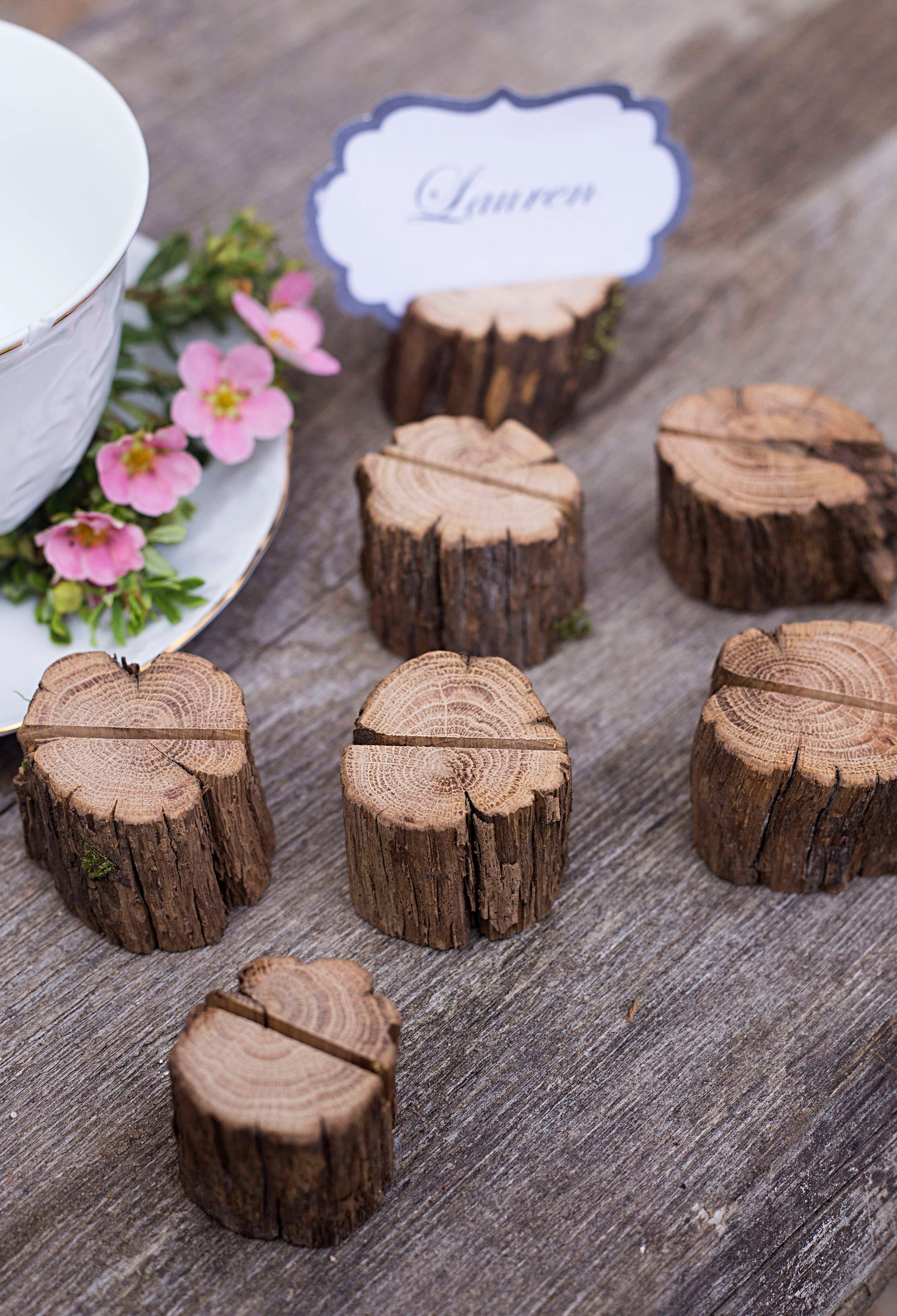 Tischkartenhalter Hochzeit
 10 Holz Hochzeit Tischkartenhalter rustikale Name