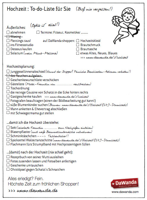 To Do Liste Hochzeit
 Entweihnachtlichung Downloads DaWanda