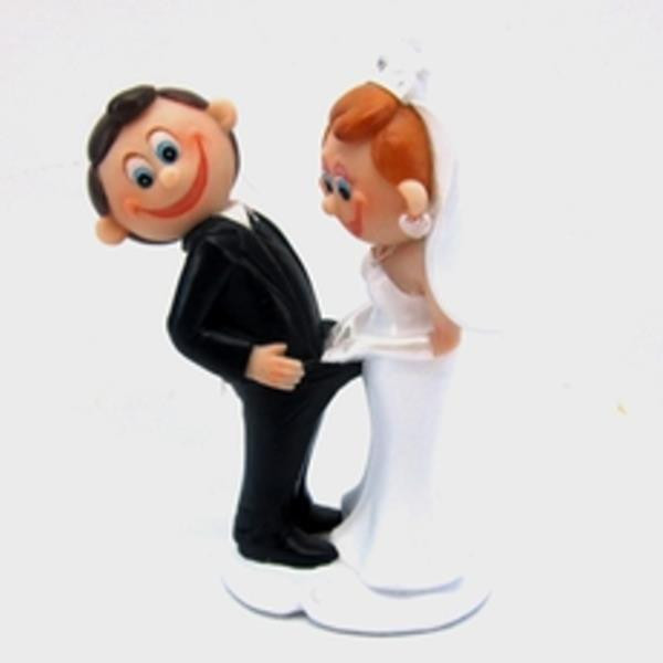 Tortenfigur Hochzeit Lustig
 Tortenfigur Hochzeit Braut mit prüfenden Blick 11cm