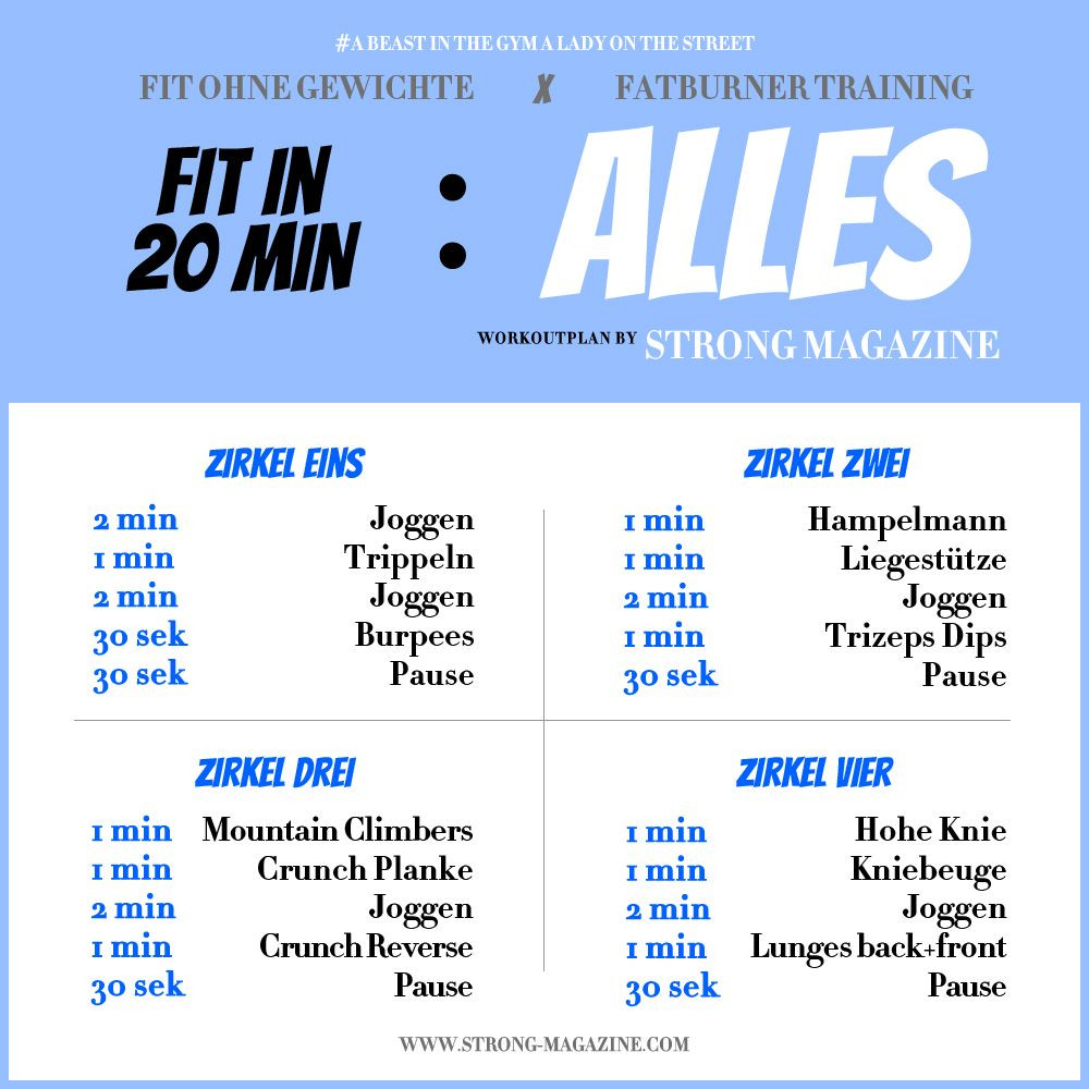 Trainingsplan Für Zuhause
 HIT Training – HIIT Workout Plan mit Übungen für Zuhause