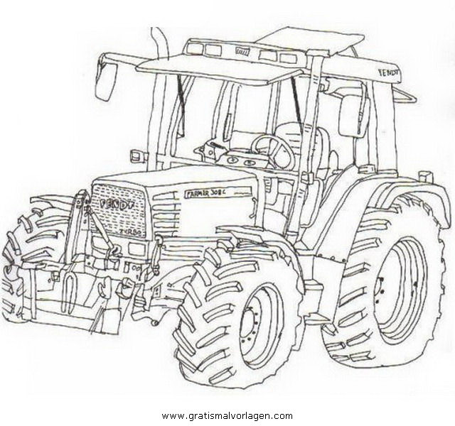 Trecker Ausmalbilder
 fendt Traktor gratis Malvorlage in Baumaschinen