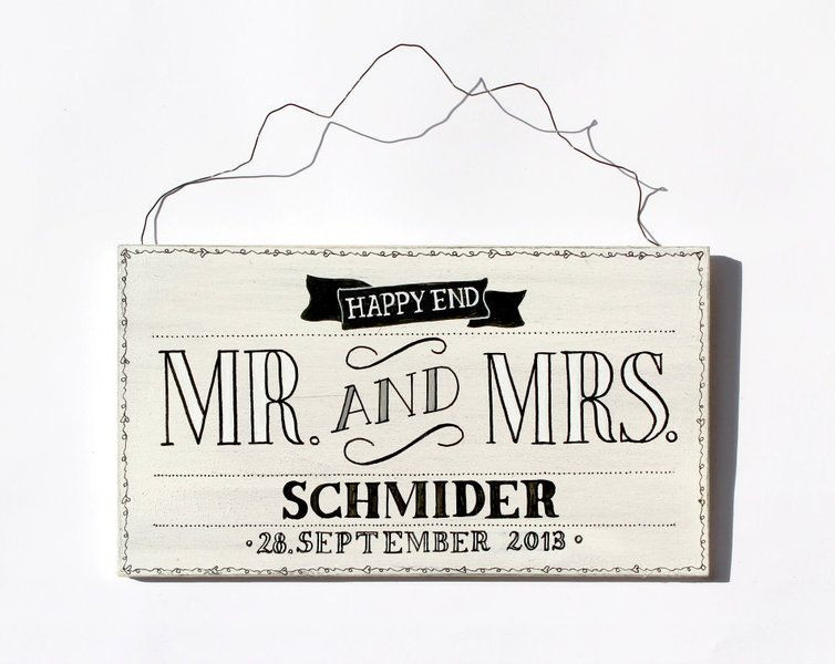 Türschild Hochzeit
 Shabby Türschild Namensschild "MR & MRS" Hochzeit von