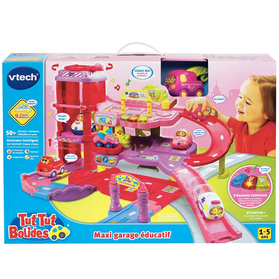 Tut Tut Garage
 Tut Tut Bolides Maxi garage éducatif rose Vtech Jouets