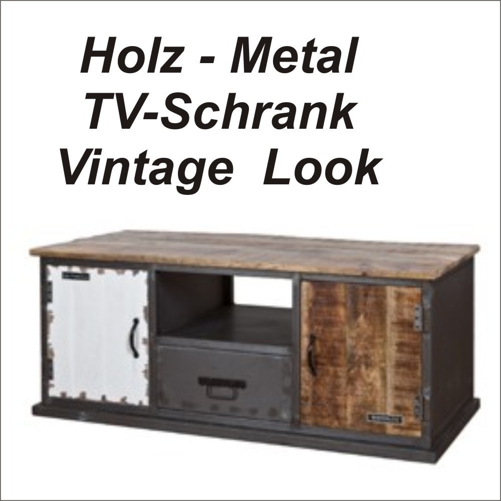 Tv Schrank Vintage
 TV Schrank Plasma Möbel II Vintage Fernsehschrank TV Schrank