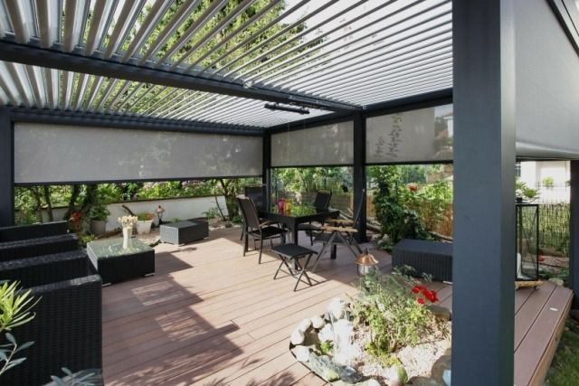 Überdachung Terrasse
 lamellen überdachung terrasse integriertes Ablaufsystem