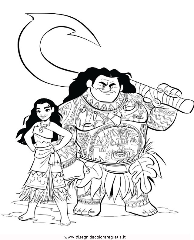 Vaiana Ausmalbilder
 Disegno oceania Maui Vaiana personaggio cartone animato