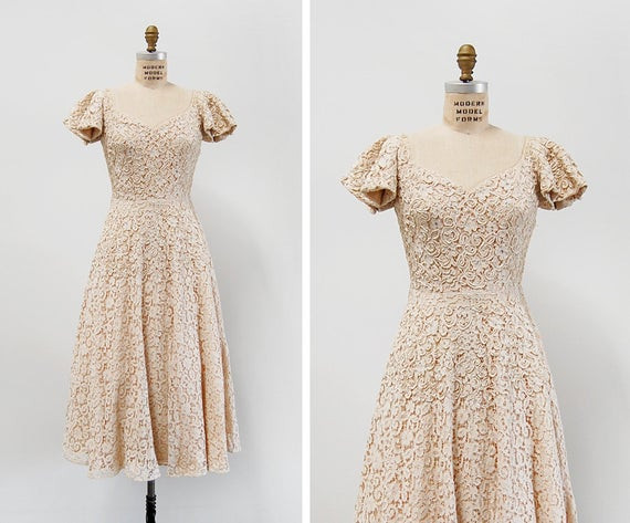 Vintage Kleid Hochzeit
 50er Jahre Hochzeit Kleid Vintage 50er Jahre Kleid Spitze
