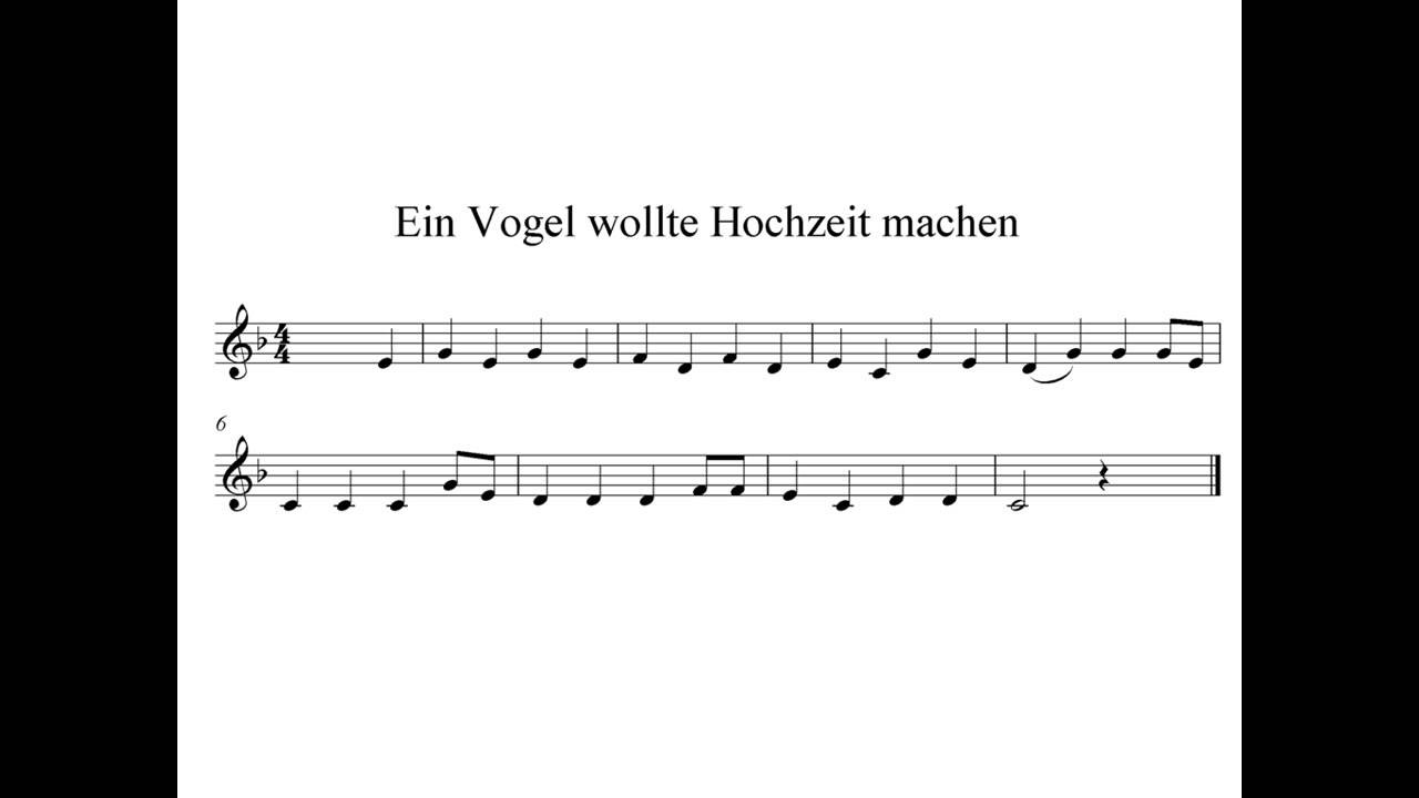 Vogel Wollte Hochzeit Machen Umgedichtet
 Ein Vogel wollte Hochzeit machen instrumental