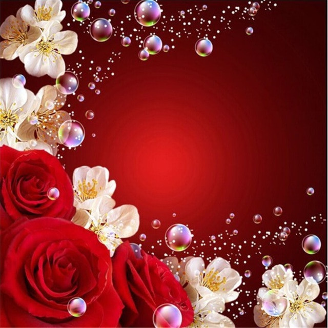 Wallpaper Hochzeit
 Beibehang Warme rote rosen hochzeit Tv hintergrund 3d