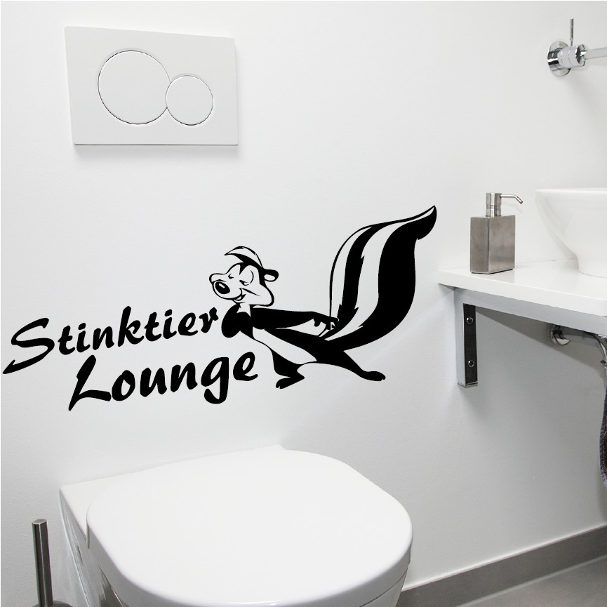 Wandtattoo Badezimmer
 Wandtattoo Stinktier Lounge bei Wandtattoowi