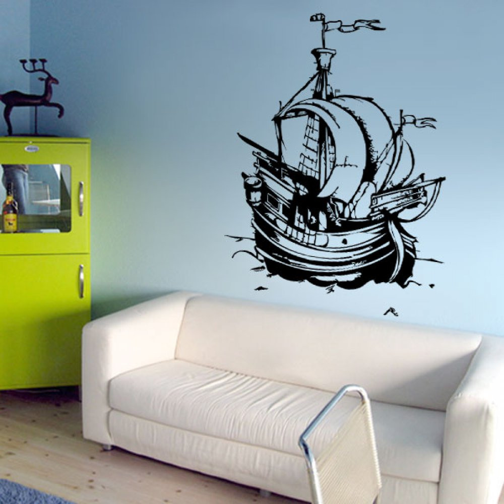 Wandtattoo Kinderzimmer Junge
 Kinderzimmer Kinder Wandtattoo Piraten Schiff Karibik Nr 2