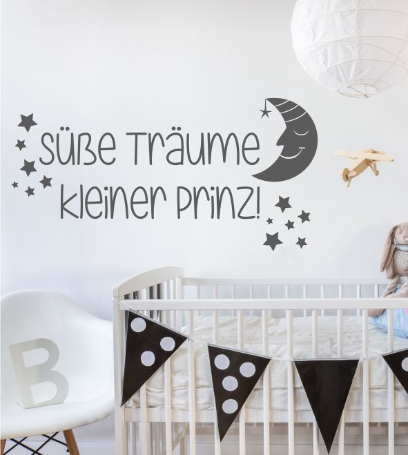 Wandtattoo Kinderzimmer Junge
 Süße Träume kleiner Prinz Prinzen Prinzessin Mond