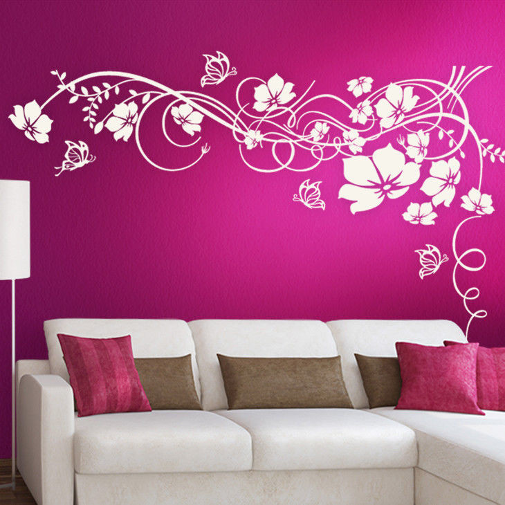 Wandtattoos Wohnzimmer
 Wandtattoo Wandsticker Wandaufkleber Wohnzimmer Blumen