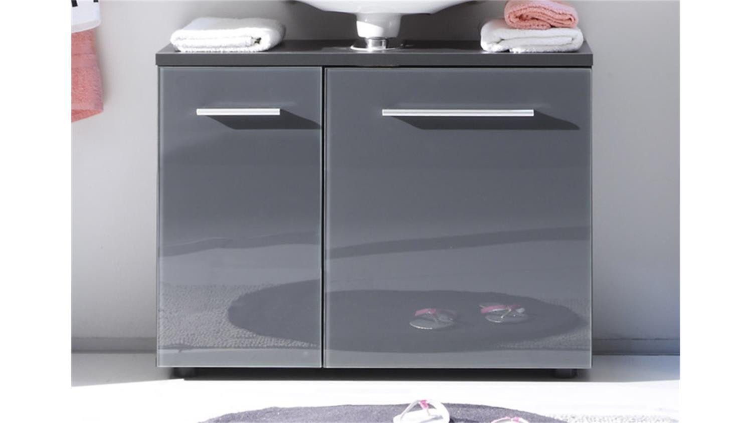 Waschbeckenunterschrank Grau
 Waschbeckenunterschrank GREY Badezimmer grau ohne Becken