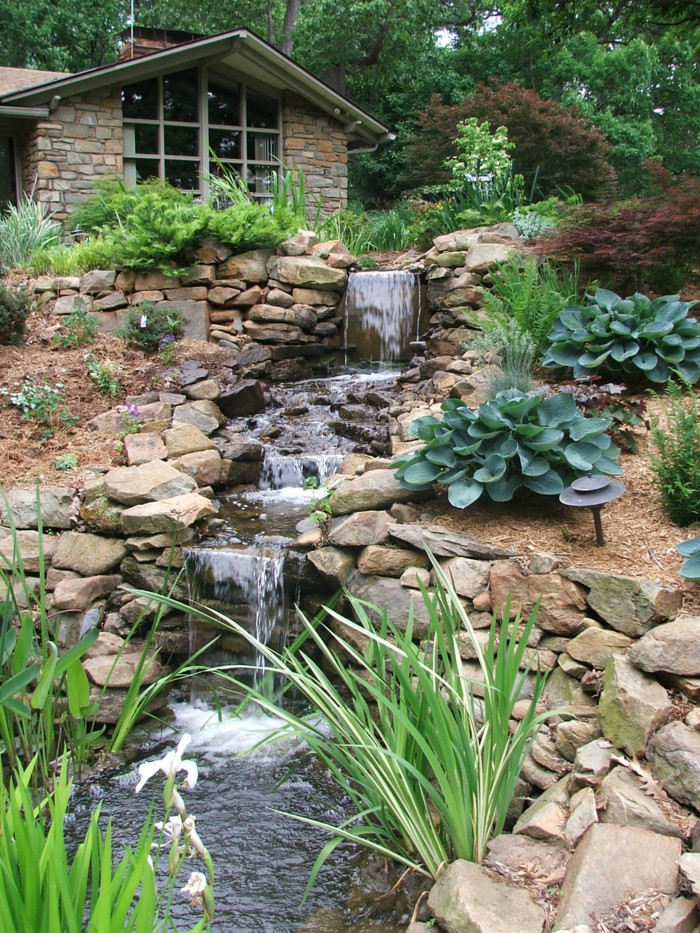 Wasserfall Garten
 Garten Gestaltung Ideen mit optischen Illusionen und