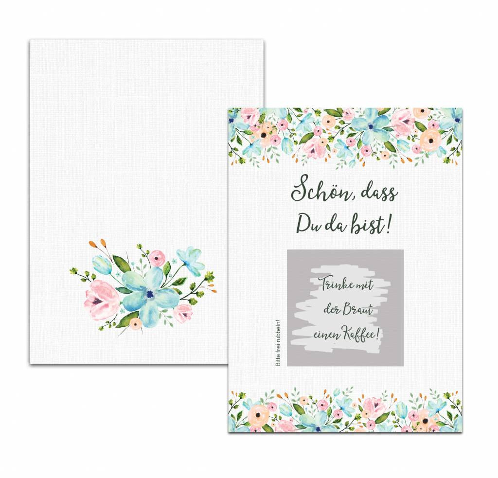 Weiße Hochzeit
 Rubbelkarten als Gastgeschenk bei der Hochzeit weiße