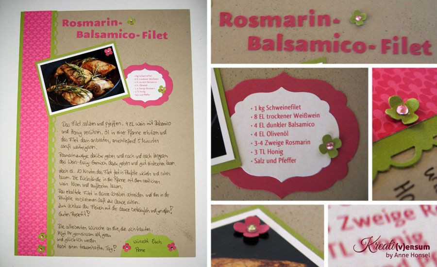 Widmung Hochzeit
 Rezept Layout Gewerkeltes aus dem Kreativersum