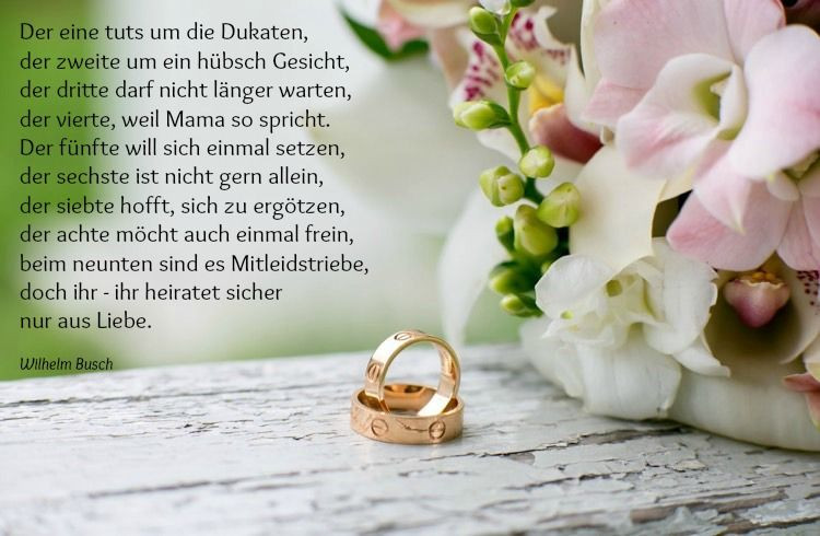 Wilhelm Busch Goldene Hochzeit
 hochzeitswünsche wilhelm busch gedicht warum heiraten